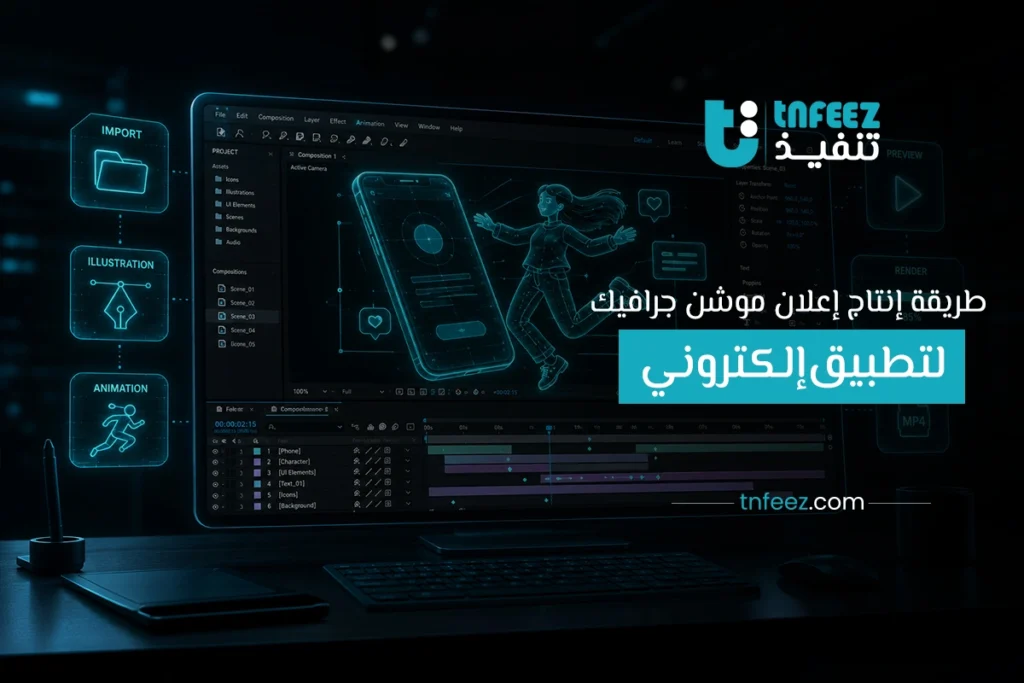 طريقة إنتاج إعلان موشن جرافيك لتطبيق إلكتروني
